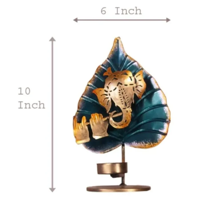 2-68 Lord Ganesh Leaf T-Light - Image 3