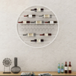 PRITI : Modern Metal White Round Wine Rack - Image 2