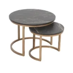 York Nested Coffee Table With Black Top - Image 2