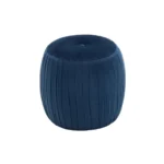 Sommer Glam Navy Velvet Round Ottoman In Solid Seat - Image 2