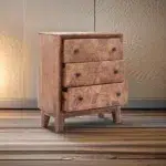 Abuja Walnut Wash Carved 3 Drawer Chest - Image 3