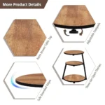 Vintage Brown 3-Tier Round End Table - Image 4