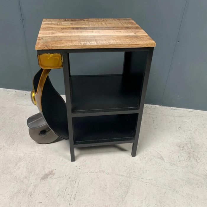 3-1 PRITI : Vintage Industrial Style Indian Tuk Tuk Side Table - Image 4