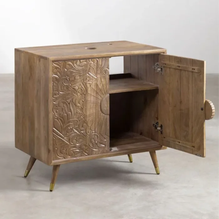 3-119 Benon Solid Wooden Bathroom Cabinet - Image 2