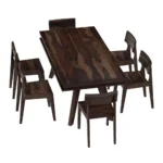 PRITI : Pasig Modern Rustic Solid Wood Dining Table and 6 Chair Set - Image 4
