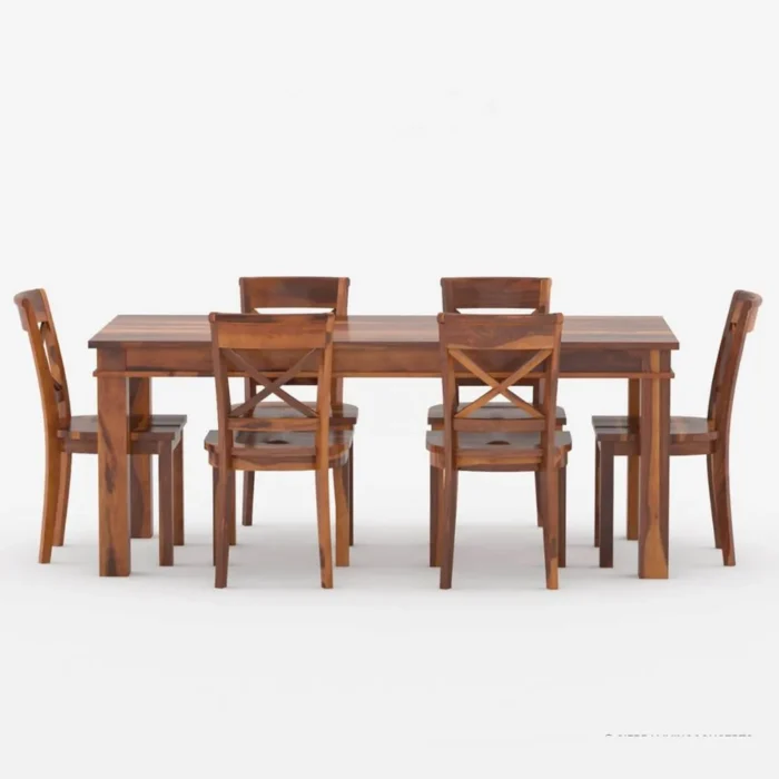 PRITI : Antipolo Rustic Solid Wood Dining Table Chair Set - Image 4