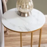 Contemporary Marble Finish Side Table - Image 3