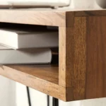 RETRO STURDY STONE FINISH HOME OFFICE DESK IN NATURAL SHEESHAM SOLID ROSEWOOD - Image 7
