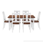 PRITI : Manila Two Tone Solid Wood Farmhouse Dining Table & Arm Chair Set - Image 4