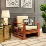 Priti : 5 Seater Wooden Sofa Set with Side Storage - Image 5