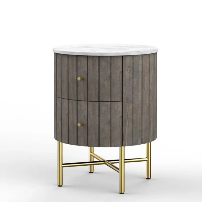 3-281 Piano 2 Drawer Bedside Table - Image 4