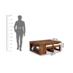 Strasbourg Solid Wood 4 Stool Center Table - Image 6
