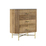 Piano 3 Drawer Natural Chest Of Drawer - Image 3