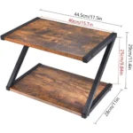 BLACK DESKTOP 2-TIER PRINTER STAND WITH MULTIPURPOSE WOOD STORAGE SHELVES - Image 4
