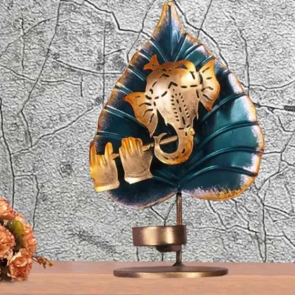 Lord Ganesh Leaf T-Light