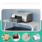 MULTI-LAYER 3 TIER PRINTER STAND | WHITE METAL WOOD STORAGE SHELF ORGANIZER - Image 5