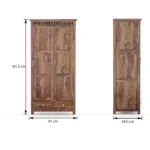 Venus Solid Wood 2 Door Wardrobe - Image 3