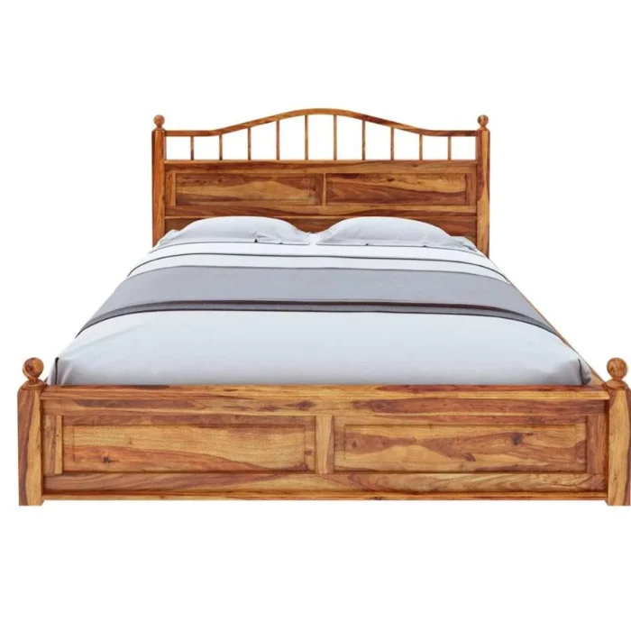 Priti : Colonial Rail Top Solid Wood Platform Bed Frame - Image 5