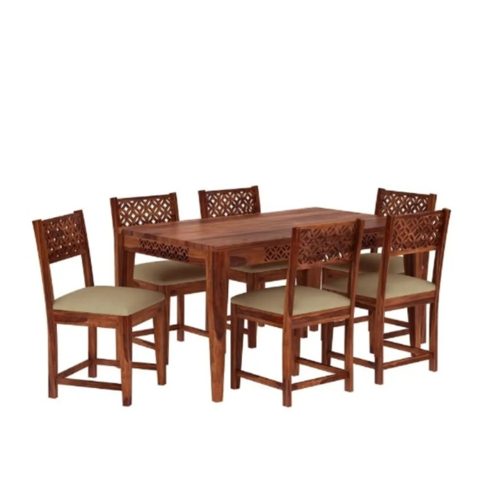 3-64 PRITI : Chamonix 6 Seater Cushioned Dining Table Set - Image 2