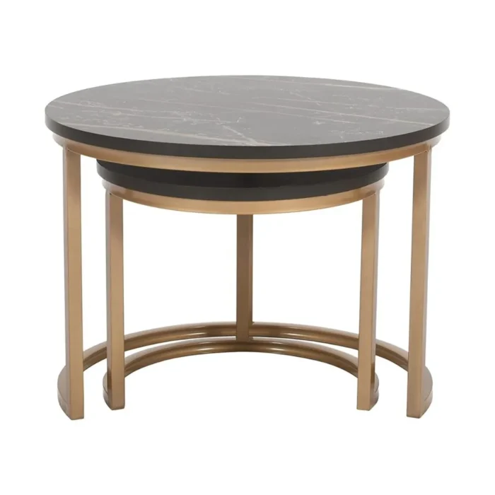 York Nested Coffee Table With Black Top - Image 6