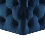Lester Modern Navy Solid Velvet Poufs With Amazing Design - Image 5