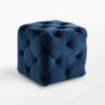 Genevieve Modern Grey Velvet Pouf Set Of 2 - Image 3
