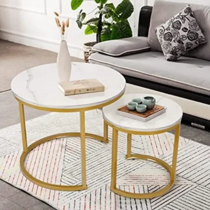 Douala Marble Finish Nesting Coffee Table