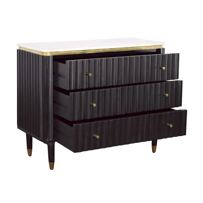 Carlyle Black Gold 3 Drawer Chest - Image 3