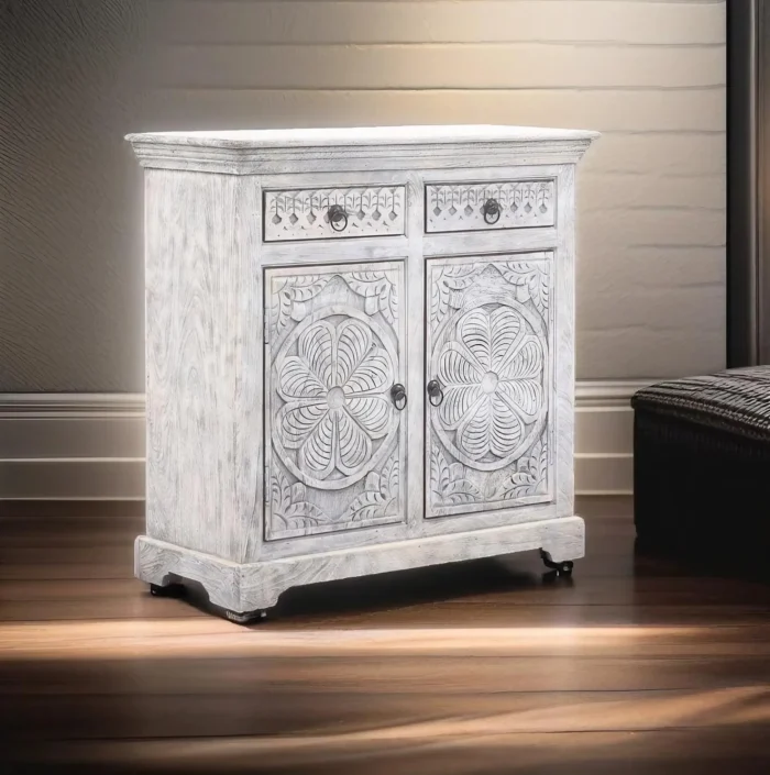 Dares Grey 2 Drawer Sideboard - Image 2