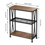 Industrial Rustic 3-Tier Storage Side Table - Image 6