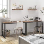 Mid-century Modern Wood Office Table | Home Office Computer Desk - Image 3