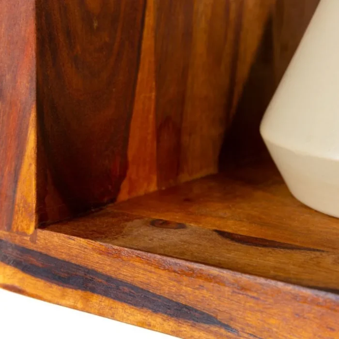 4-106 Solid Hanging Wall shelf set of 3 Sheesham Stone Finish - Image 4