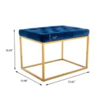 Kiea 21.65” Wide Velvet Rectangle Standard Ottoman - Image 4