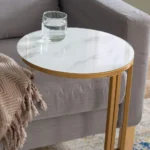 Contemporary Marble Finish Side Table - Image 6