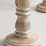 SET OF 2 MANGO WOODEN CANDLE HOLDERS SADEL - Image 6