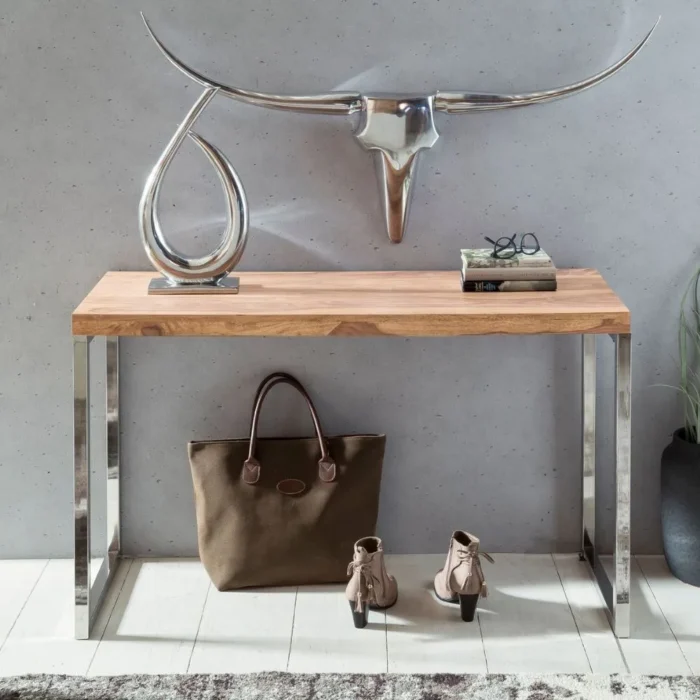 Durham Natural Wooden Console Table - Image 2