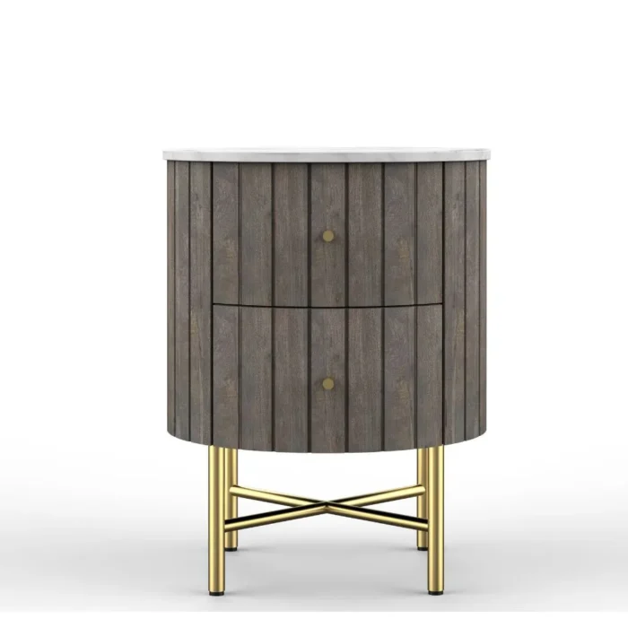 4-235 Piano 2 Drawer Bedside Table - Image 5