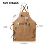 Carrotez Chef Apron, Cotton Canvas Cross Back Adjustable Apron with Pockets for Women and Men, Adjustable Size S to L – Cappuccino Brown - Image 3