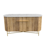 Piano Wooden Sideboard with White Marble Finish Top - Image 5