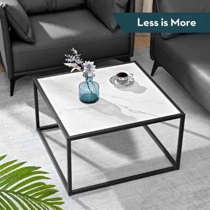 Stoke Marble Finish Square Coffee Table