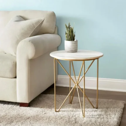 Rovo Marble Finish Side Table
