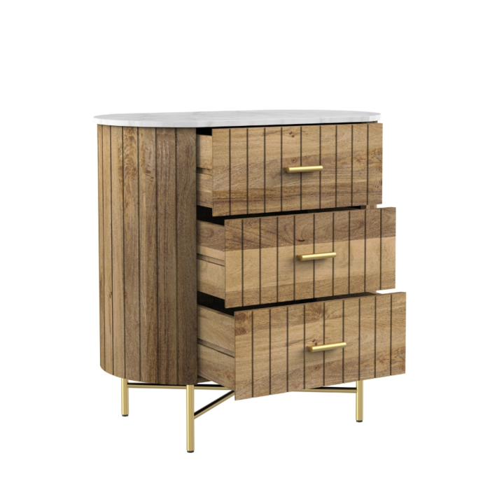 4-3 Piano 3 Drawer Natural Chest Of Drawer - Image 5