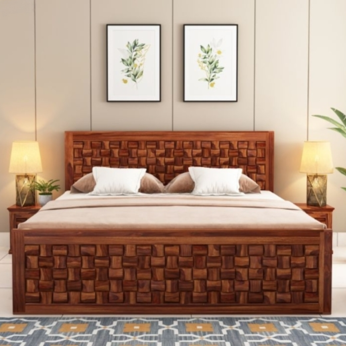 4-33 Priti Modern King Size Bed – Souma King Size Bed with Storage - Image 1