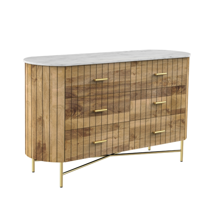 4-4 Piano Natural 6 Drawer Chest Of Drawer - Image 4
