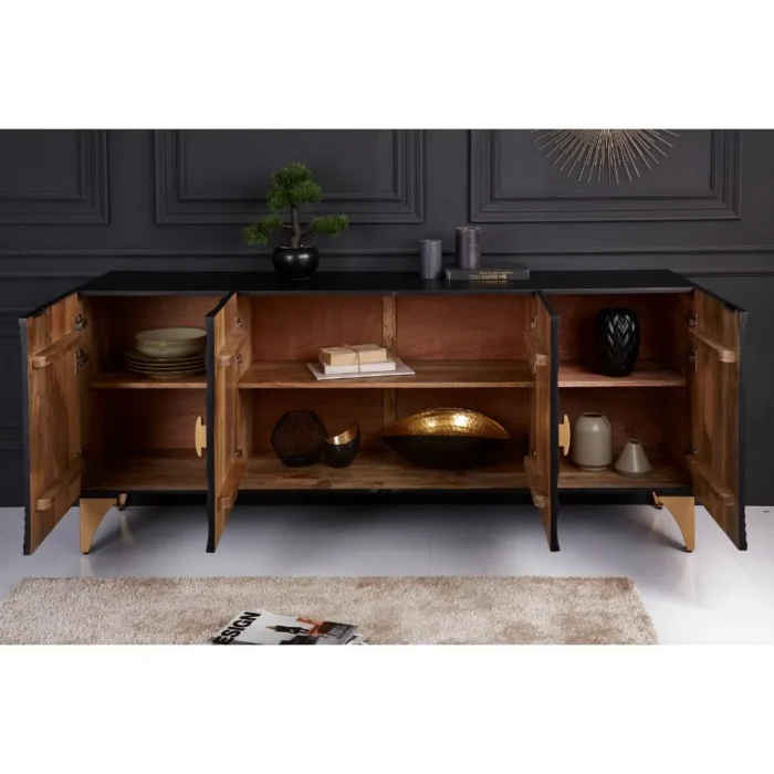 4-60 Golden Sunset 4 Door Wooden Sideboard - Image 6