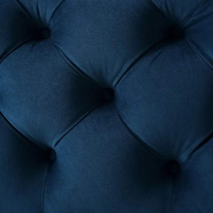 Lester Modern Navy Solid Velvet Poufs With Amazing Design - Image 4