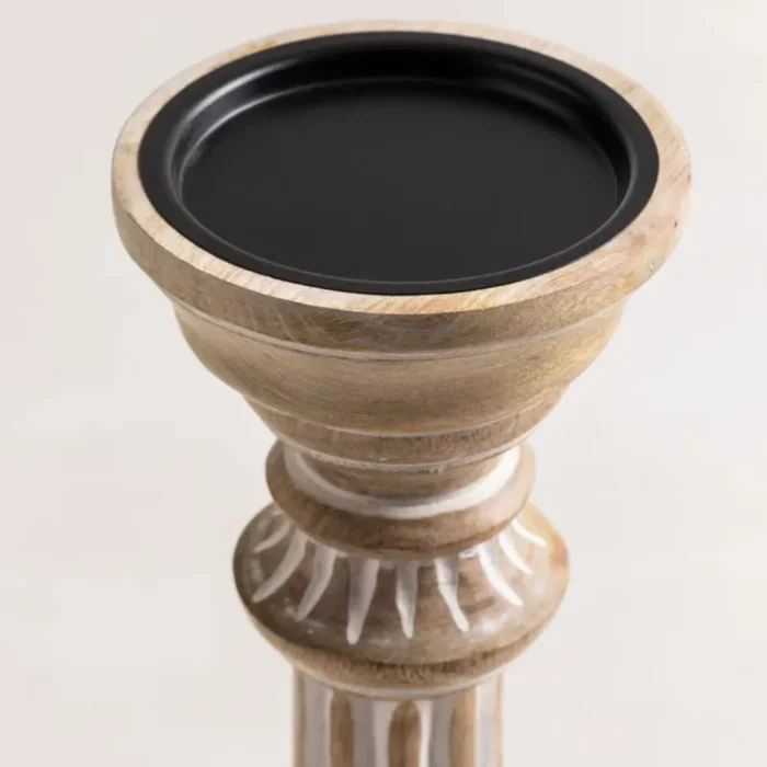 Set of 2 Solid Wooden Candle Holders - Image 6