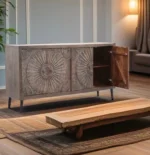 Abidjan Carved 4 Door Sideboard