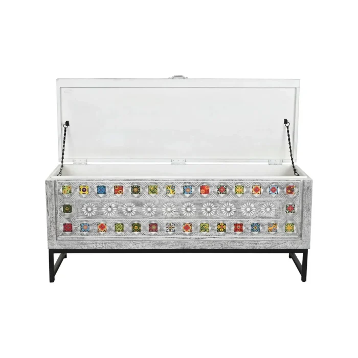 44_clipdrop-enhance Priti Chest Ceramic Grey White Mango Wood (116 X 40 X 50 Cm) - Image 3