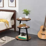 Vintage Brown 3-Tier Round End Table - Image 7